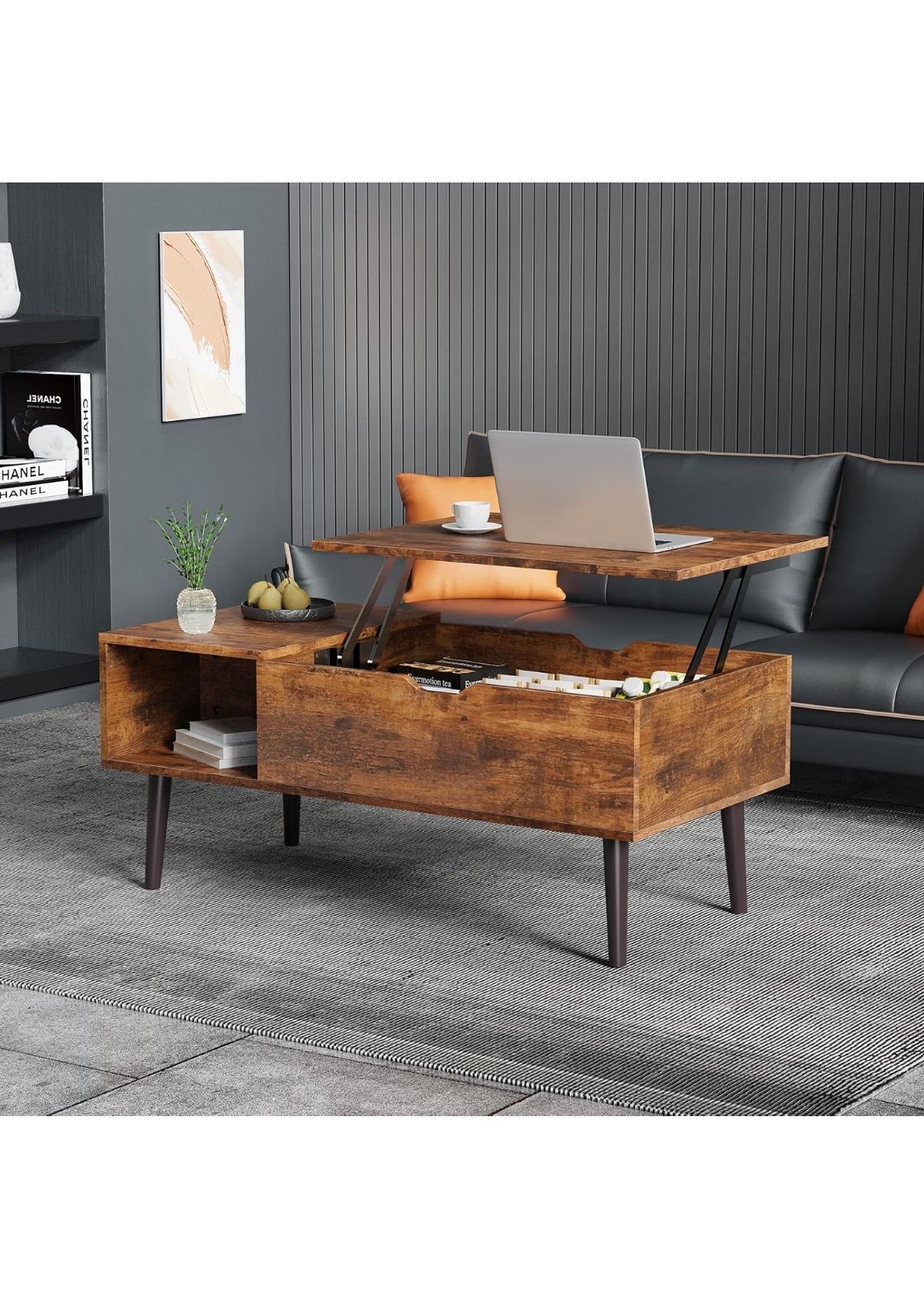 Modern Wood Lift Top Coffee Table - New In Box 