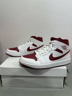 Nike Air Jordan 1 Mid White Pomegranate BQ6472-161