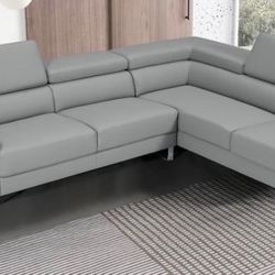 Adjustable Headrest 🩶 Grey Sectional🩶