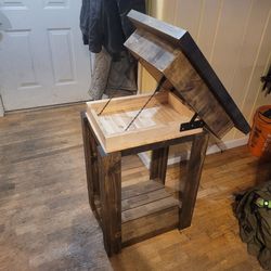 Rustic Entryway Key Table With Hidden Compartment