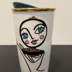 Starbucks 2015 Blusher Face Compact Ceramic Tumbler - 12 Oz Limited Edition