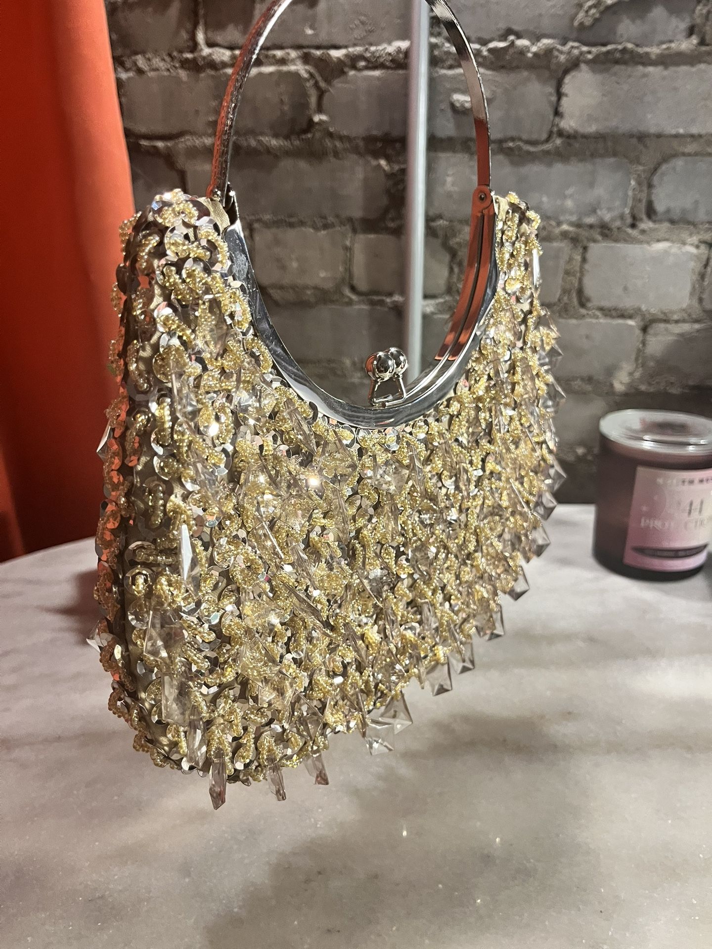 Vintage Style Chandelier Beaded Clutch Purse