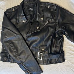 Faux Black Leather Jacket 