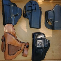 5 Holsters 9mm iTac Blachawk Bianchi glock more