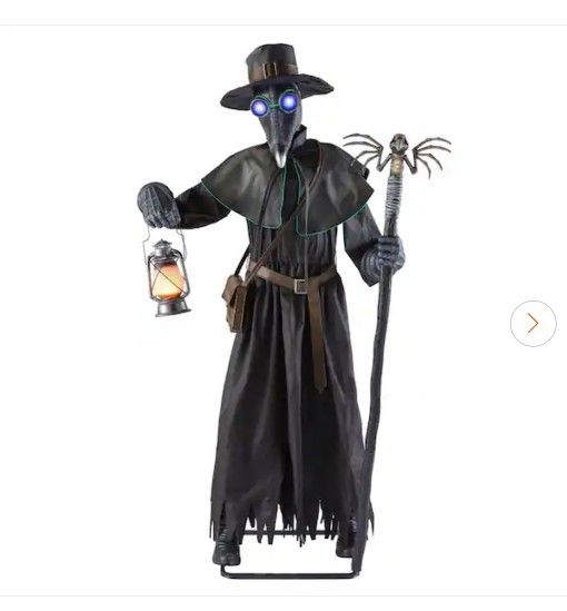 7 ft Animated LED Plague Doctor NIB In Hand