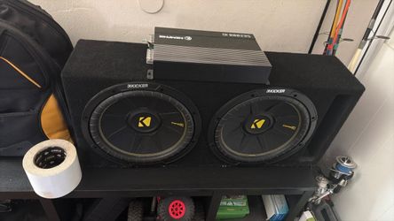2 - 12” inch kicker COMP C  speakers with MEPHIS AUDIO AMP