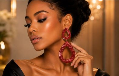 Teardrops statement earrings