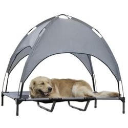 large elevated dog bed with canopy