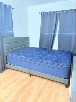Queen bed with mattress Sleepy by sealy 16”