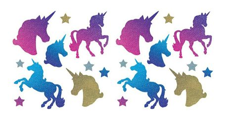 Beistle Magical Unicorn and Star Paper Cutouts Birthday Party Supplies Princess Baby Shower Table Decor, 2.25" -13.25in