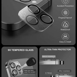 3 Pack For iPhone 14 13 12 11 Pro Max Tempered Glass Camera Lens Cover Protector