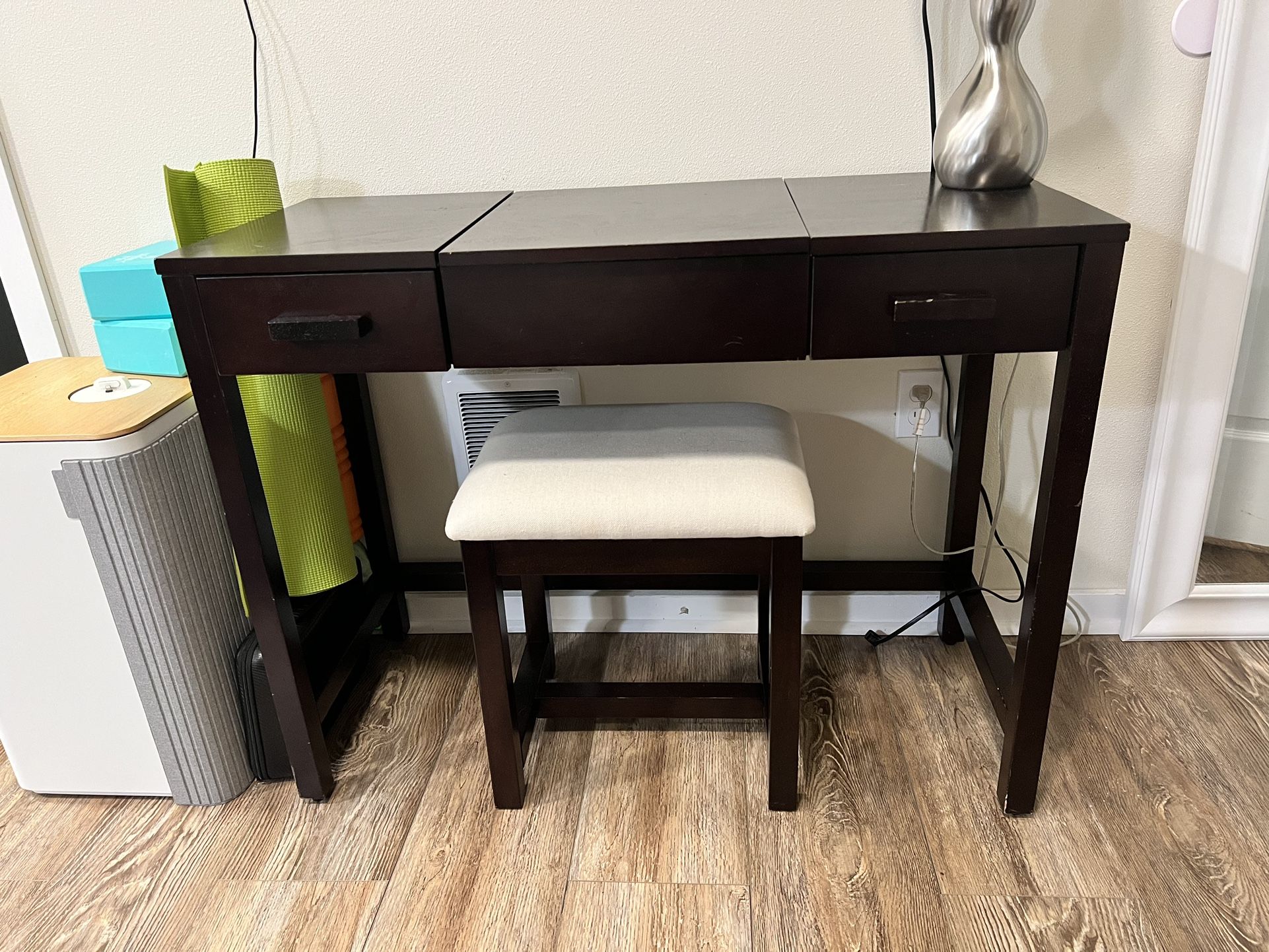 World Market Espresso Vanity With Bench