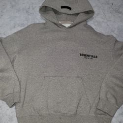 Mens Fear Of God Essentials Grey Hoodie XS