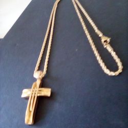 Gold 18k Plated Rope With Pendat Chain 