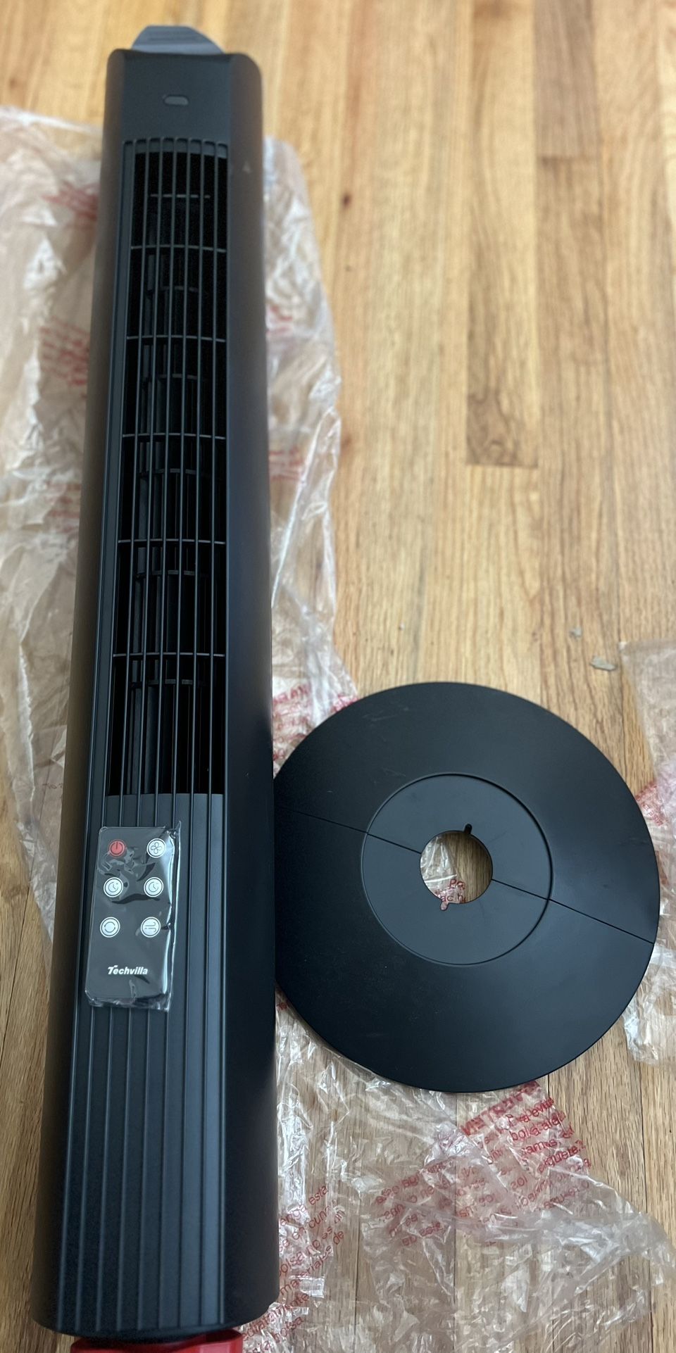 TECHVILLA 36” BLACK TOWER FAN WITH REMOTE