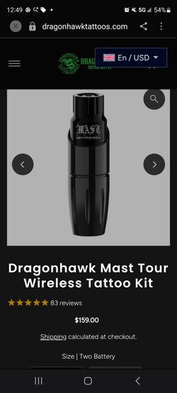Dragonhawk mast tour wireless tattoo kit