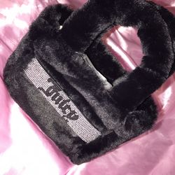 JUICY COUTURE “Free Love” Black Fur Purse Mini Tote