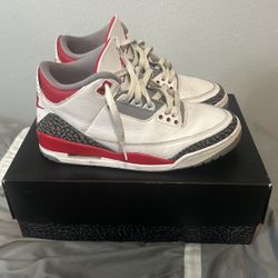 fire red jordan 3s 