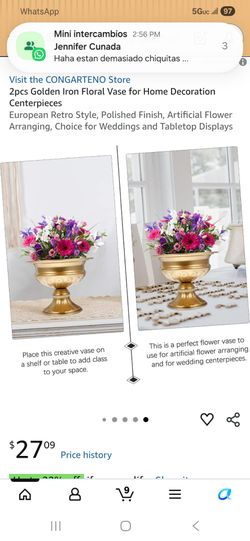 4pcs Golden Iron Floral Vase for Home Decoration Centerpieces
European Retro Style, Polished Finish, Artificial Flower Arranging, Choice for Weddings