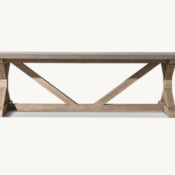 Restoration Hardware Belgian Trestle concrete Dinning Table 