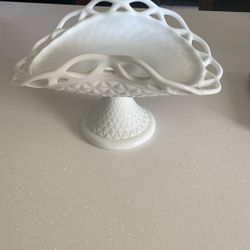 Milk Glass Fruit Pedestal
