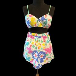 Vintage 1960’s Fun Tiki Floral Bathing Suit 