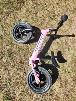 Pink Strider balance bike