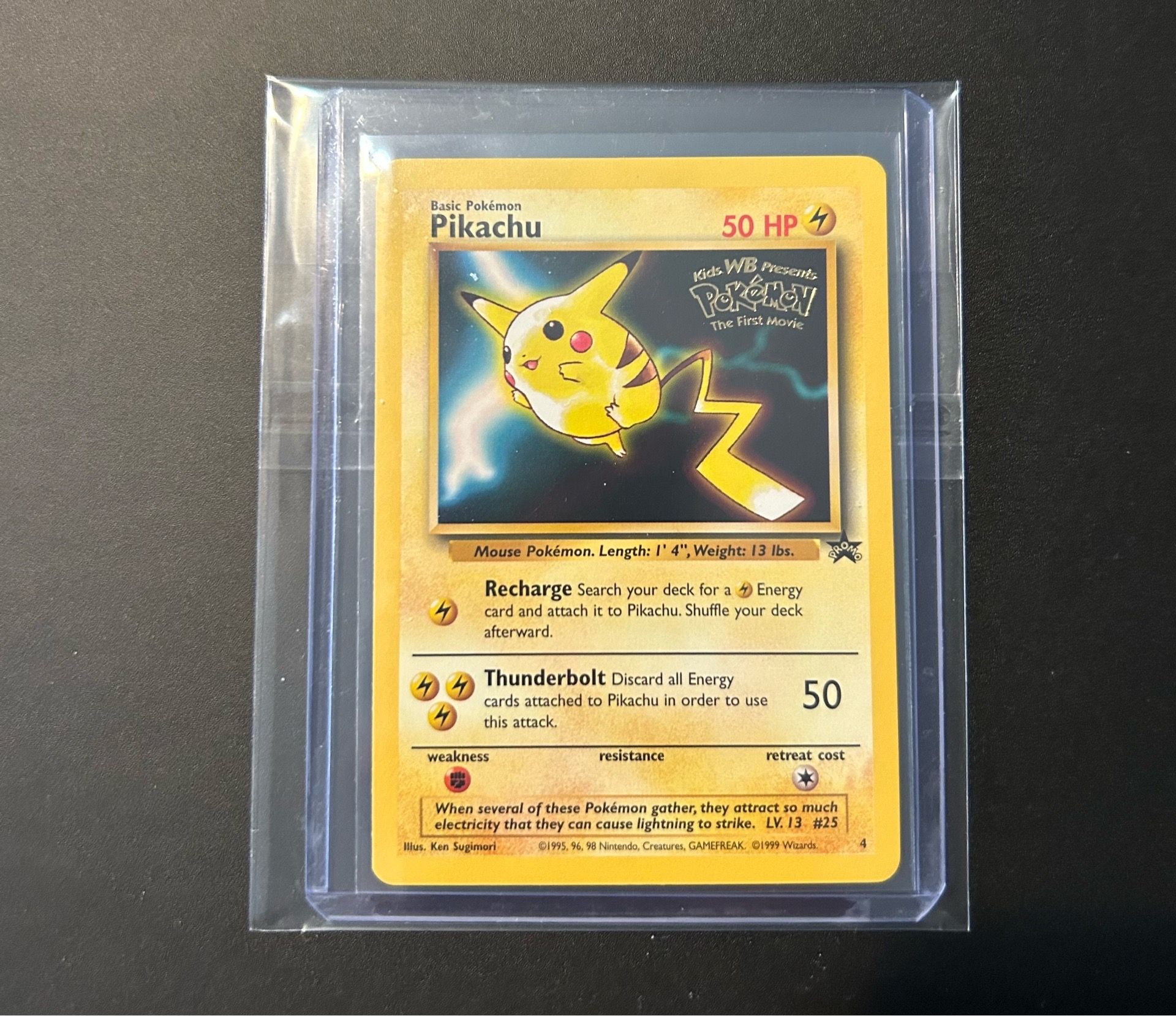 Pokemon Card Pikachu First Movie WOTC Promo 4 NM