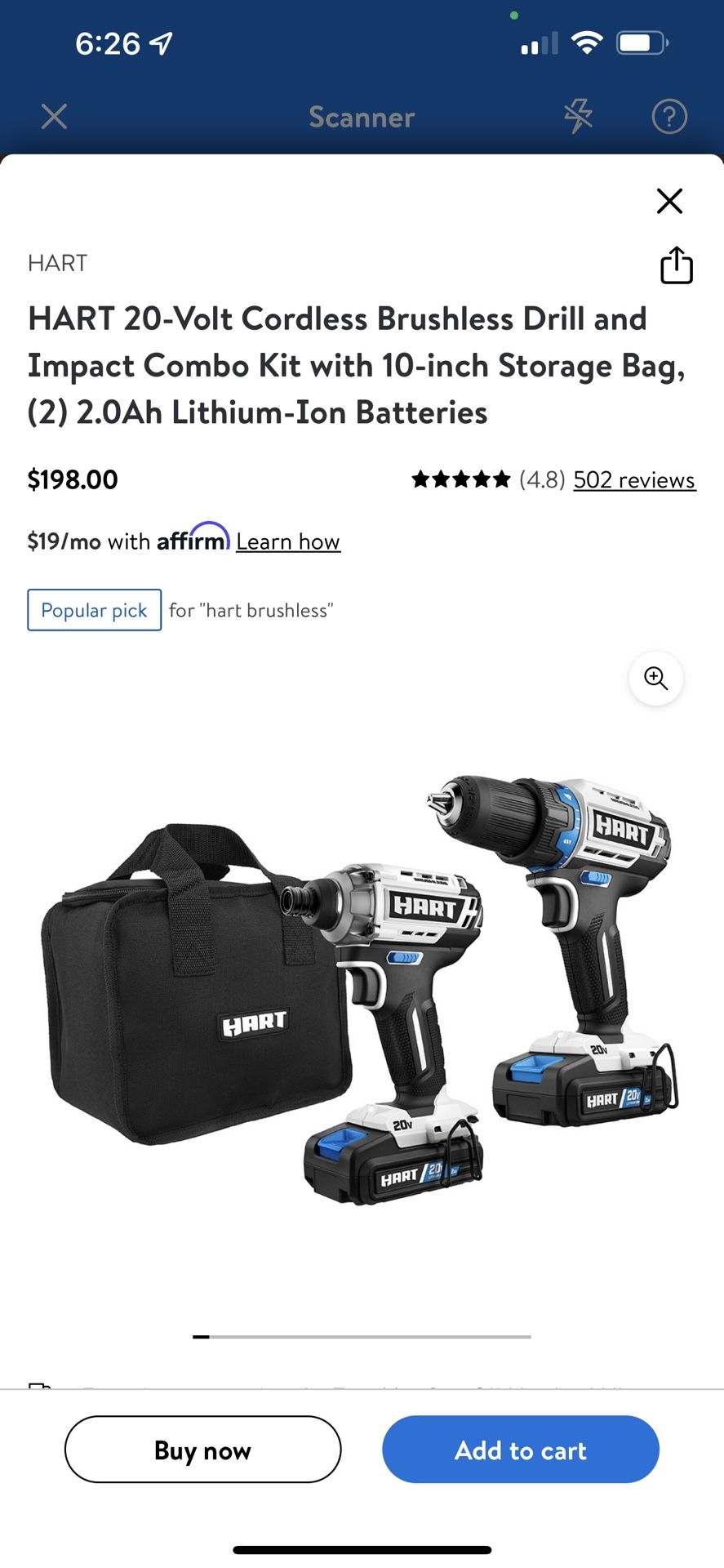 Hart Brushless Drill And Impact Kit