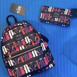 Loungefly Disney Villains Dresses Mini Backpack and Matching Wallet, perfect for Halloween - NWTS  Smoke Free Home  Disney Villain dresses from Tangle