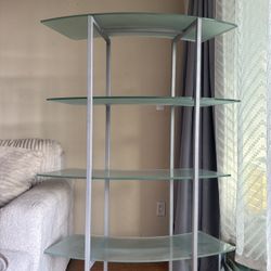 Modern Style 4 Tier Glass Shelving Unit 