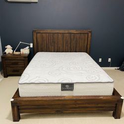 Macy Avondale Queen Platform Bed + Serta Spring Mattress