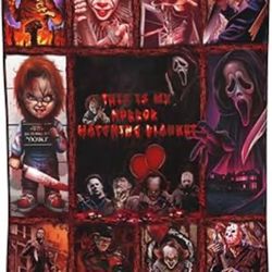 Horror Flannel Blanket Perfect Movies Throw Halloween Fleece Blanket for Men Women Warm Air Conditioner Blanket50 x40