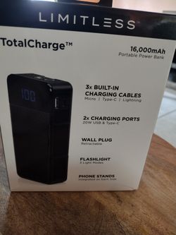 Limitless Total Charge 16,000mah Portable Power Bank