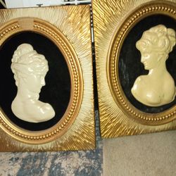 Vintage cameo wall decorations