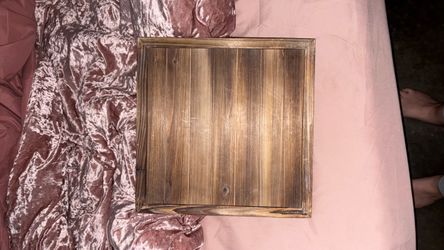 Rustic Dark Stained Wooden Tray