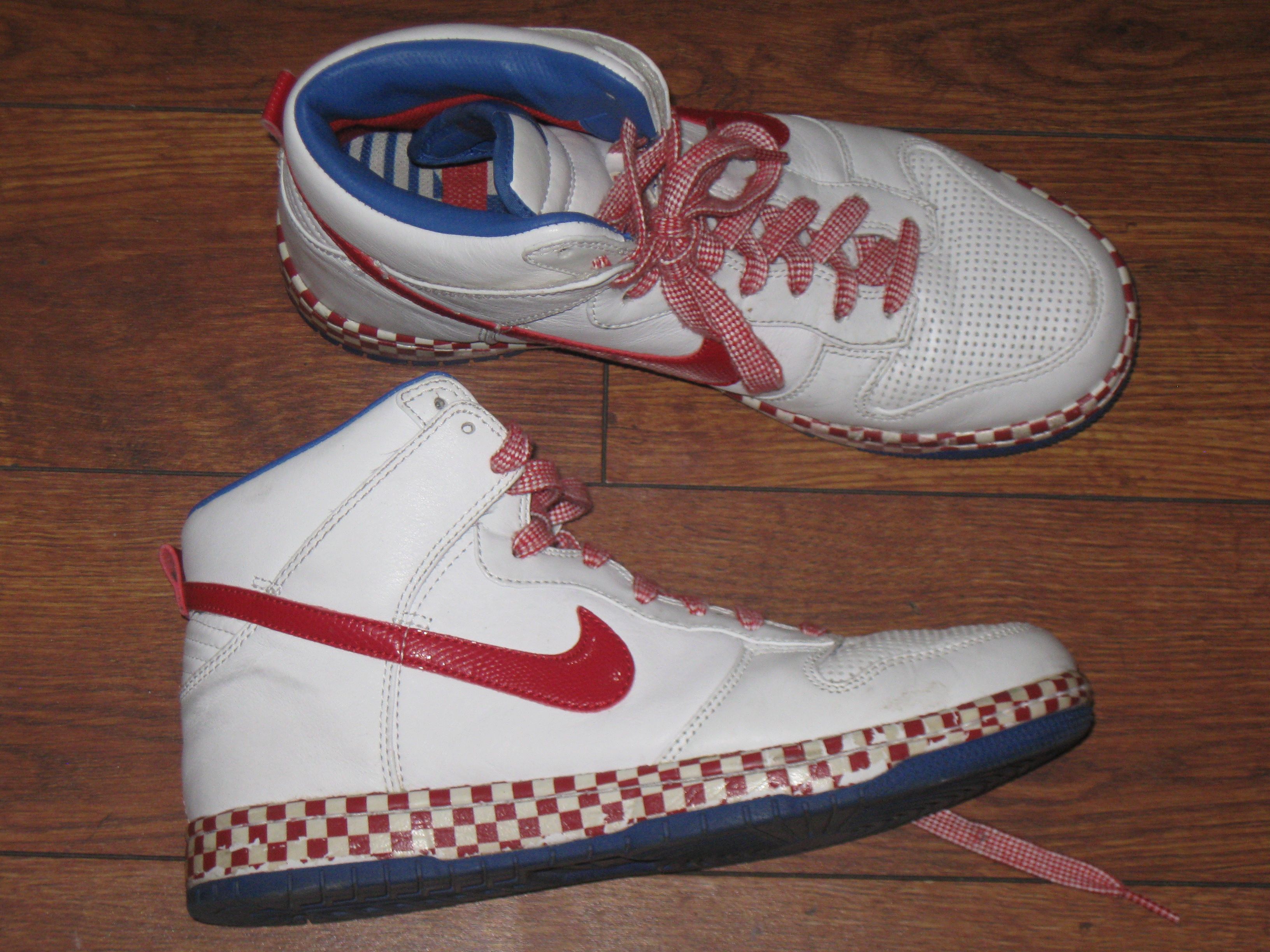 RARE Nike Zoom Dunk High Supreme White Varsity Red Champs Shoe 317893-161 US 7.5
