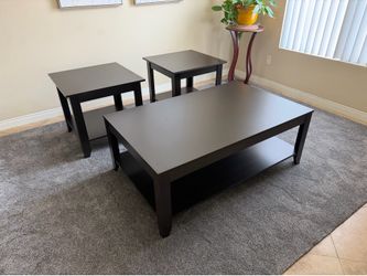 Beautiful Brand New Espresso Brown 3pc Coffee Table Set