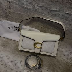 White Coach Shoulder Tabby Bag