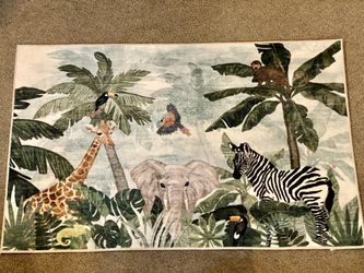Baby/Toddler Jungle Animal Play Rug - Safari Theme Nursery Carpet