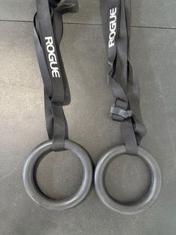 Rogue Fitness Black Echo Rings W/ Straps