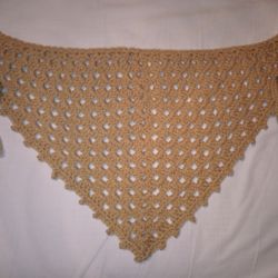 Tan Crochet Bandana 
