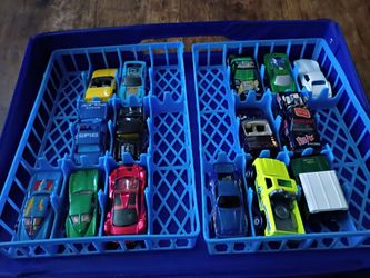 Hot wheels cars and case