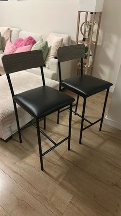 Set of 2 Bar Stools with Back