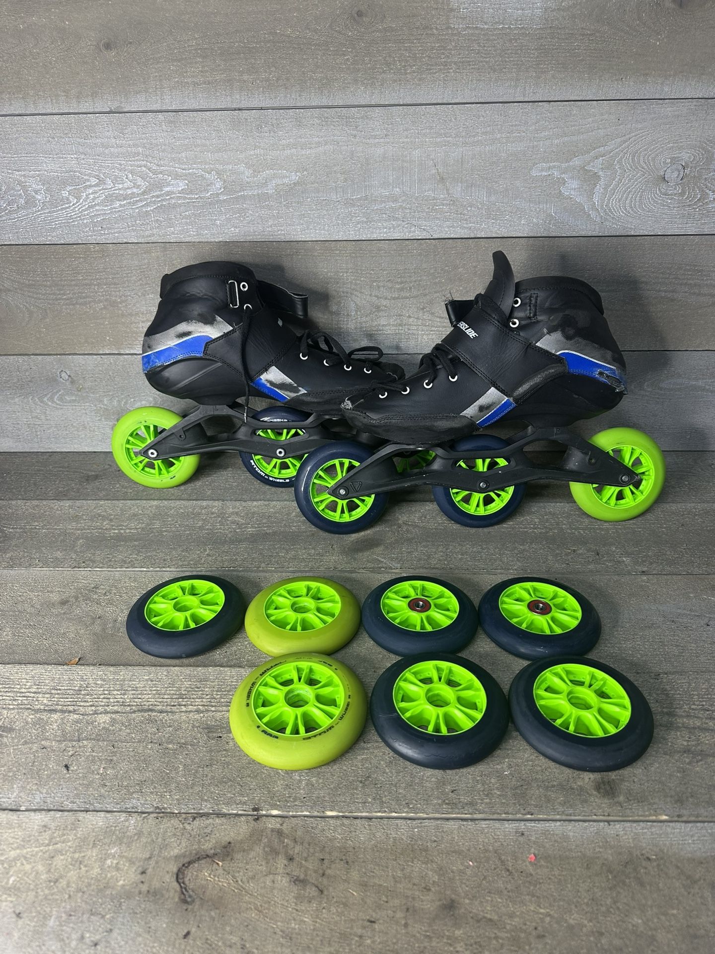 Power Slide R4 Racing Inline Speed Skates Men’s Size 6 Plus Extra Wheelsq