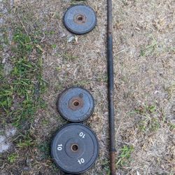 Straight Adjustable Barbell - 50lbs (6 Plates)