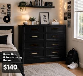 Modern luxury design with 8 spacious drawers black worth $3