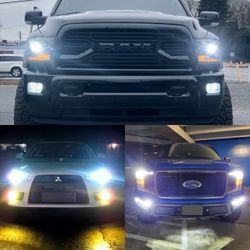 9006  LED Headlight Bulbs Low Beam Fog Light 300% Brighter 6500K Cool White Conversion Kit IP67 Waterproof 2 PCS