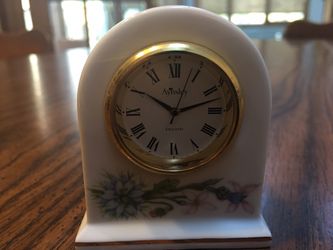 Aynsley Wedgewood Wild Tudor Fine Bone China Miniature Mantle Clock 2.5”