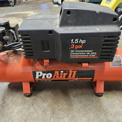 Pro Air II 3 gallon 1 and 1/2 horsepower  compressor 